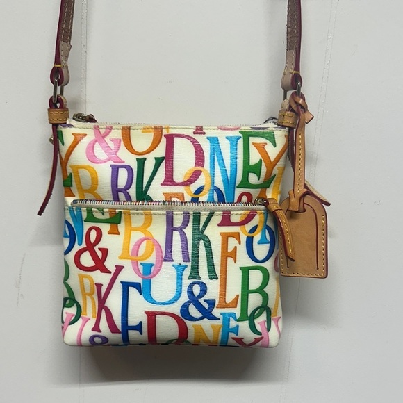 Dooney & Bourke Handbags - Dooney & Bourke Grafica Multicolor Letter Print Crossbody Bag vintage